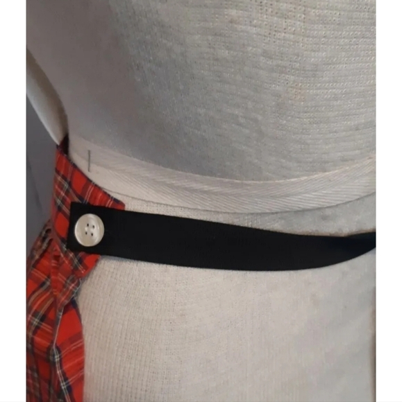 VTG JG HOOK RITZ pleated front bib apron plaid skirt cottagecore coastal S - Picture 8 of 12
